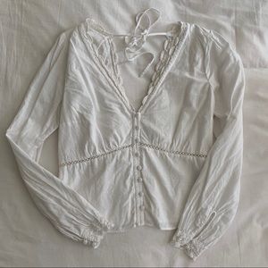 Abercrombie v-neck lace detail blouse